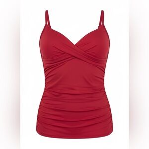 Ruby Ribbon Vibrant Red Swimwear Tankini Size 18 NWT